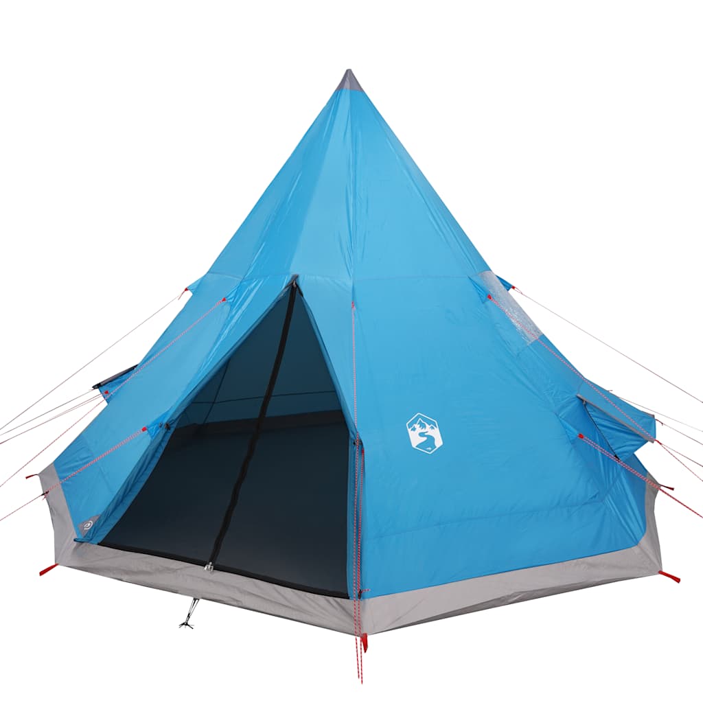 Tents 4 Person Camping Tent Waterproof Tipi Teepee Large 367Cm Blue Carry Bag 36