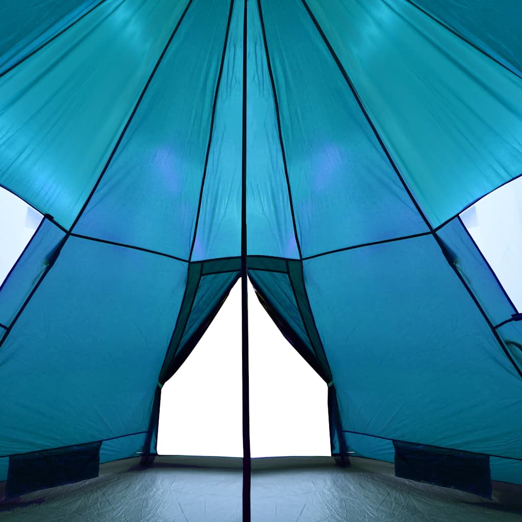 Tents 4 Person Camping Tent Waterproof Tipi Teepee Large 367cm Blue Carry Bag 36