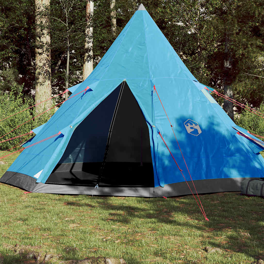 Tents 4 Person Camping Tent Waterproof Tipi Teepee Large 367Cm Blue Carry Bag 36