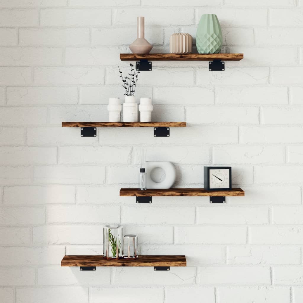 Wall Shelves 4 Pcs Engineered Wood