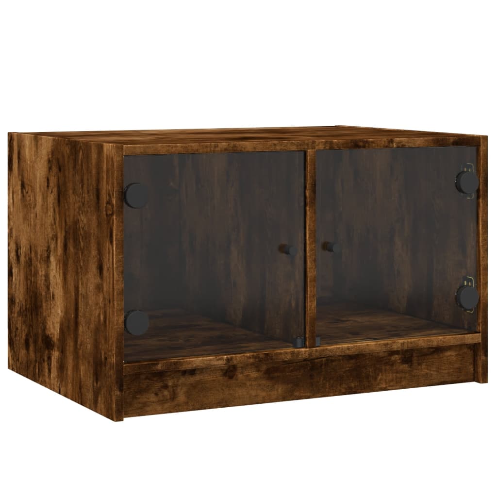 Coffee Table With Glass Doors 68X50X42 Cm