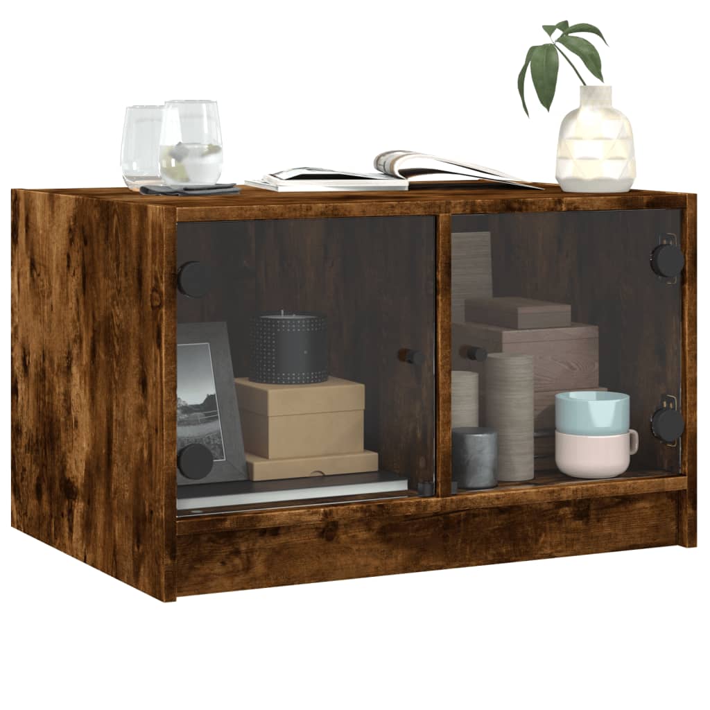 Coffee Table With Glass Doors 68X50X42 Cm
