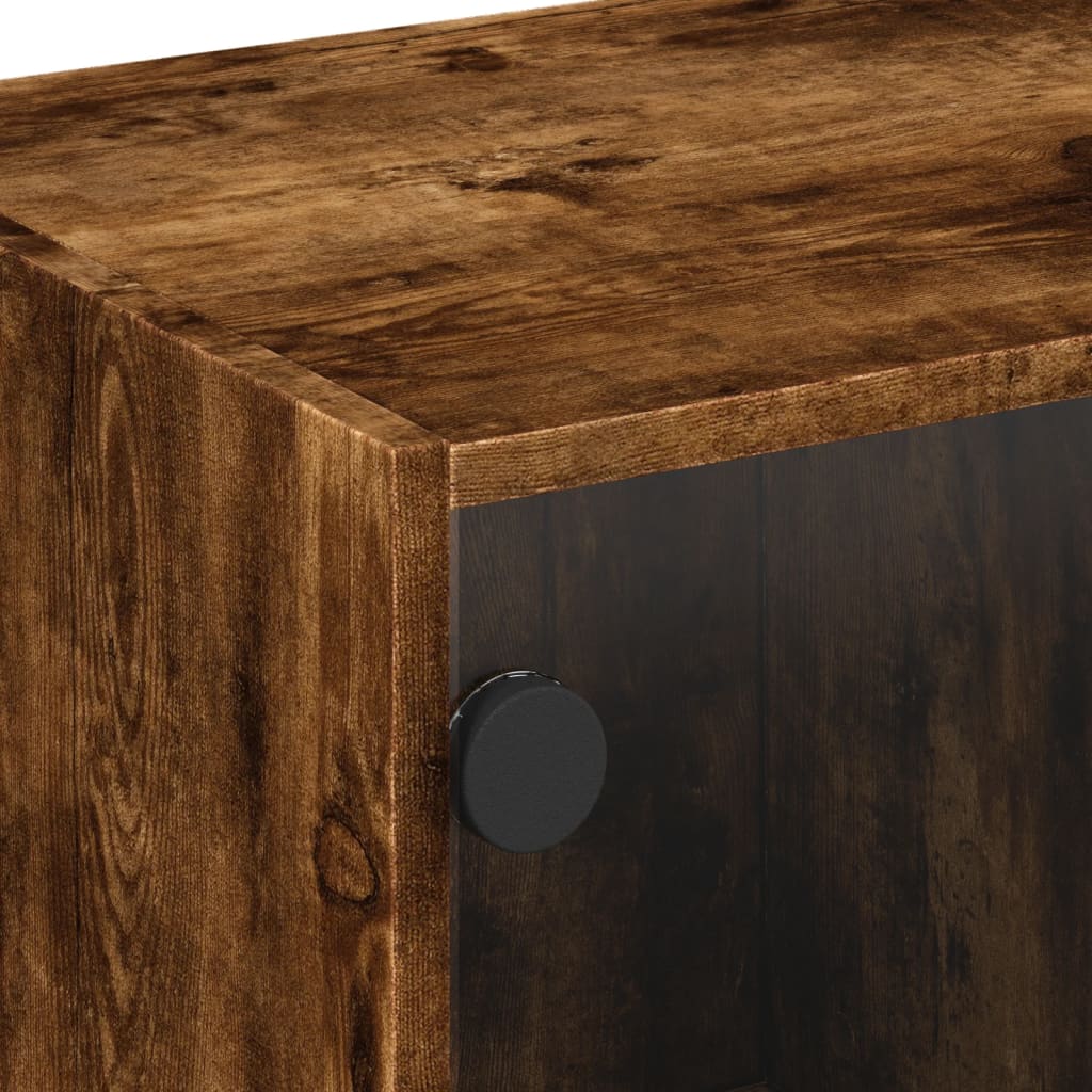 Coffee Table With Glass Doors 68X50X42 Cm