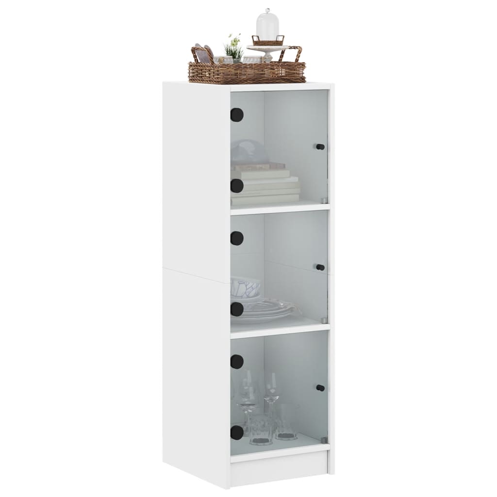 Highboard With Glass Doors 35X37X109 Cm
