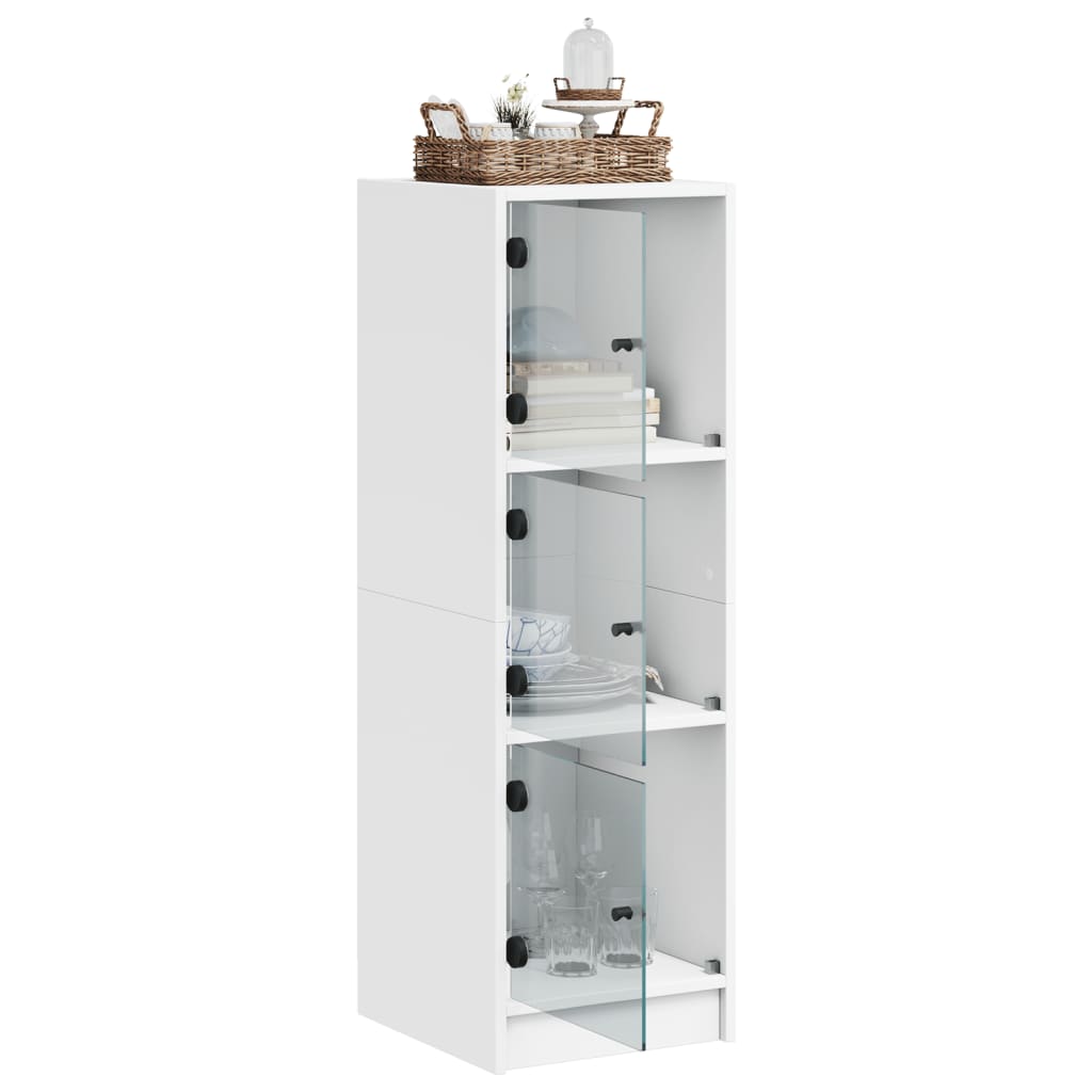 Highboard With Glass Doors 35X37X109 Cm