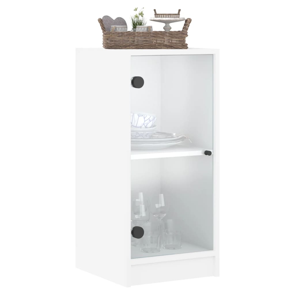 Side Cabinet With Glass Doors 35X37X75.5 Cm