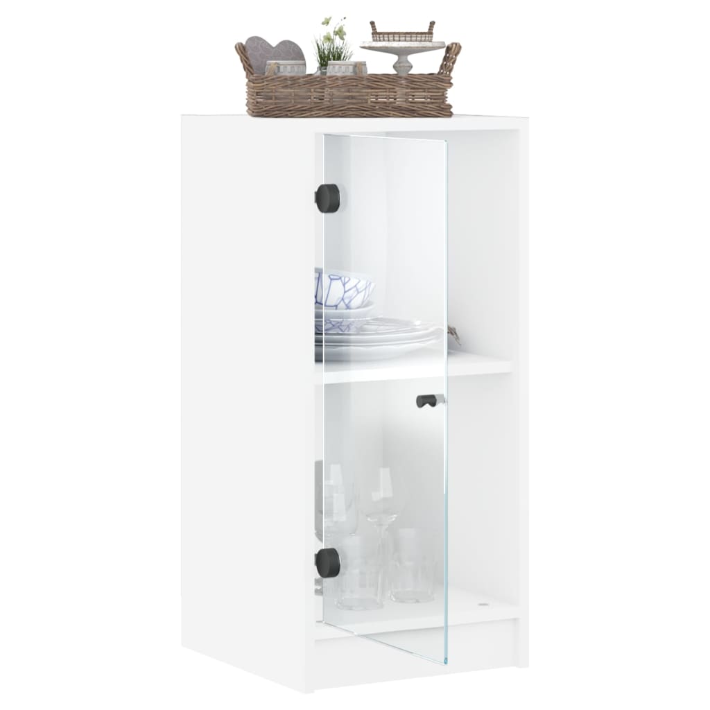 Side Cabinet With Glass Doors 35X37X75.5 Cm