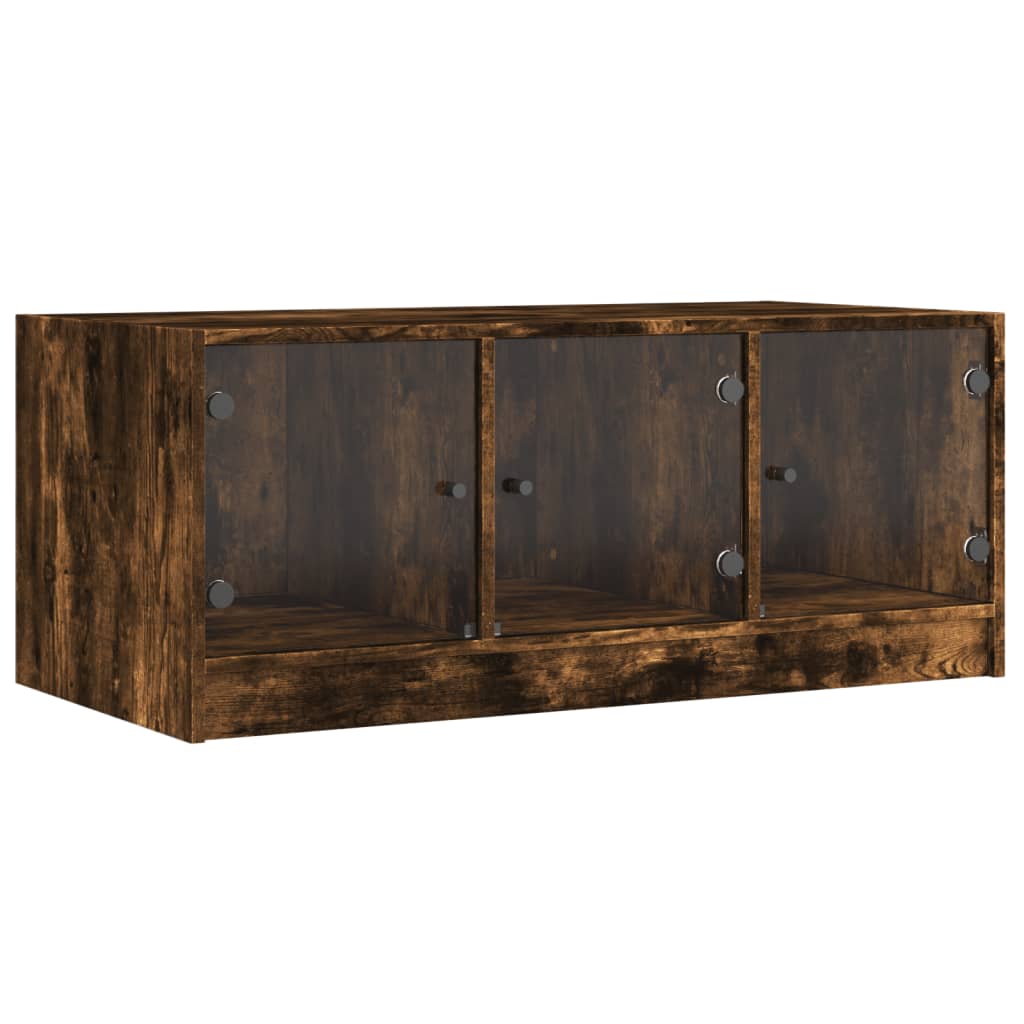 Coffee Table With Glass Doors 102X50X42 Cm