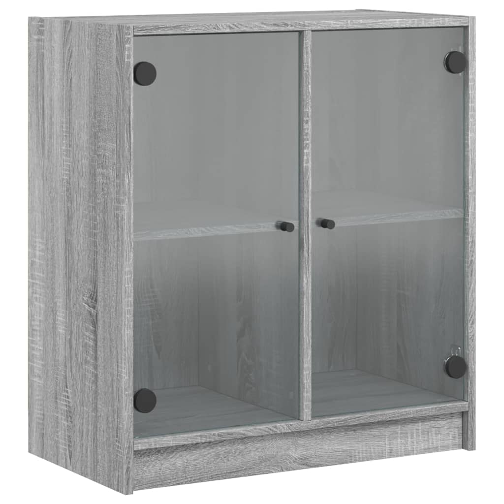 Side Cabinet With Glass Doors 68X37X75.5 Cm