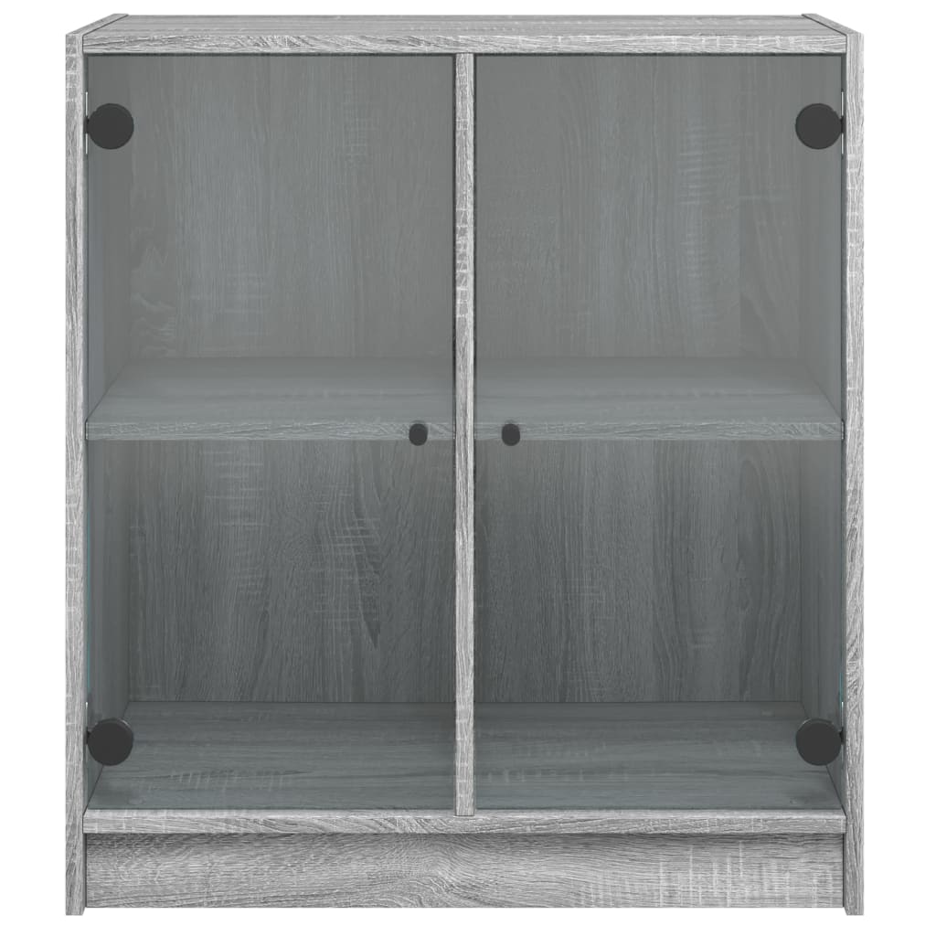 Side Cabinet With Glass Doors 68X37X75.5 Cm