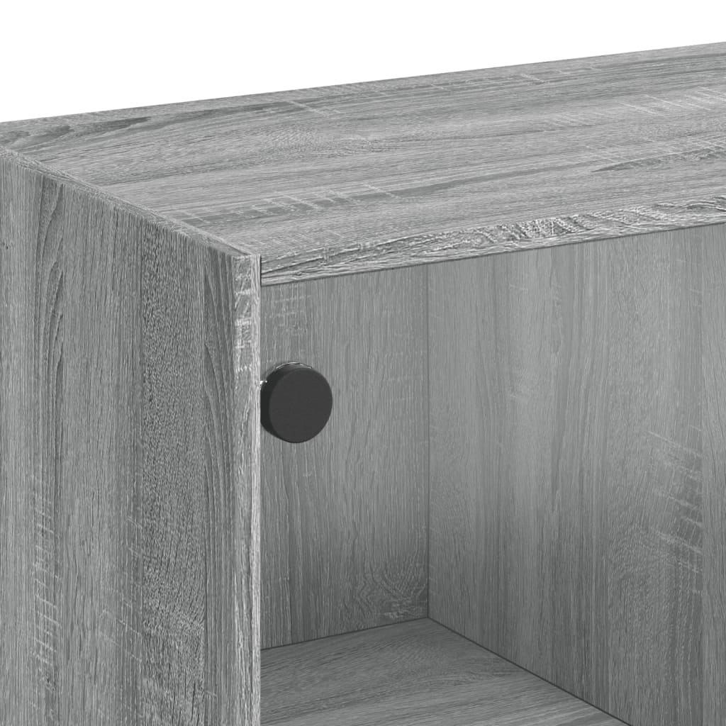 Side Cabinet With Glass Doors 68X37X75.5 Cm