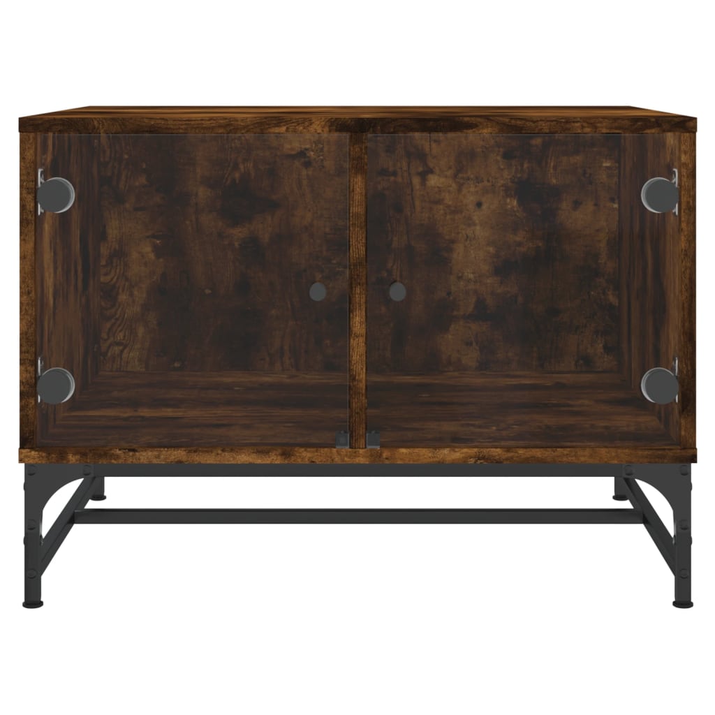 Coffee Table With Glass Doors 68.5X50X50 Cm