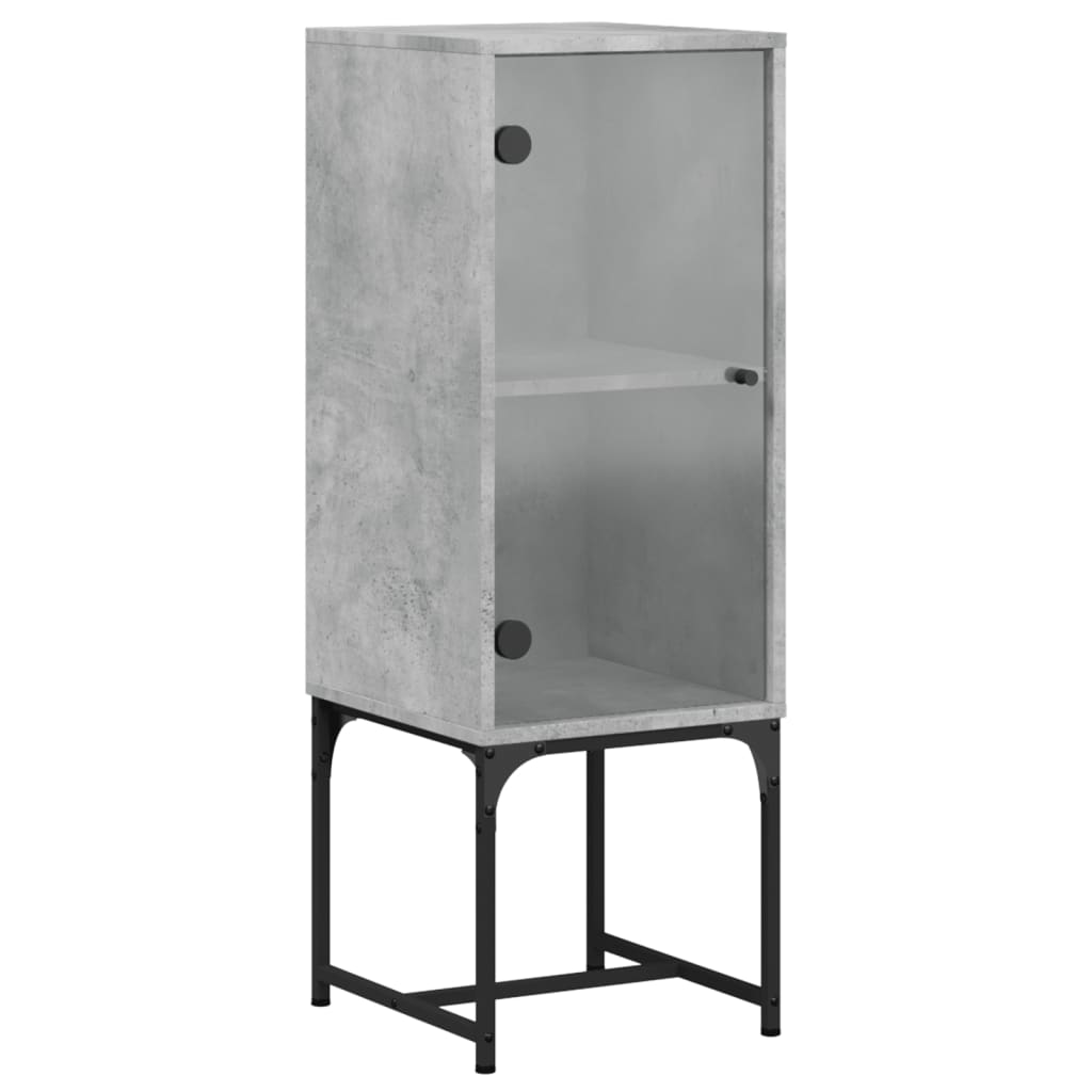 Side Cabinet With Glass Doors 35X37X100 Cm