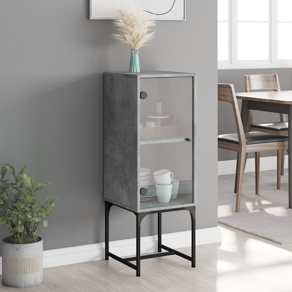 Side Cabinet With Glass Doors 35X37X100 Cm