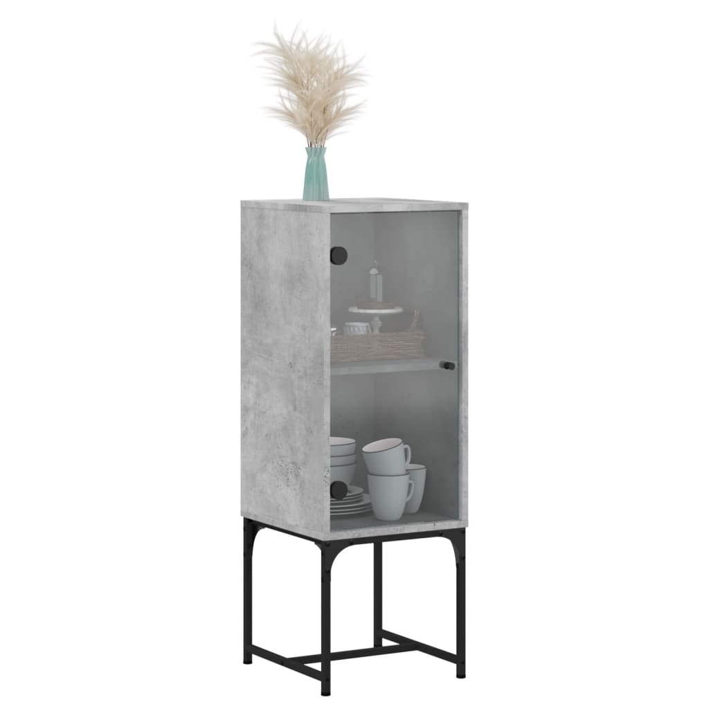 Side Cabinet With Glass Doors 35X37X100 Cm