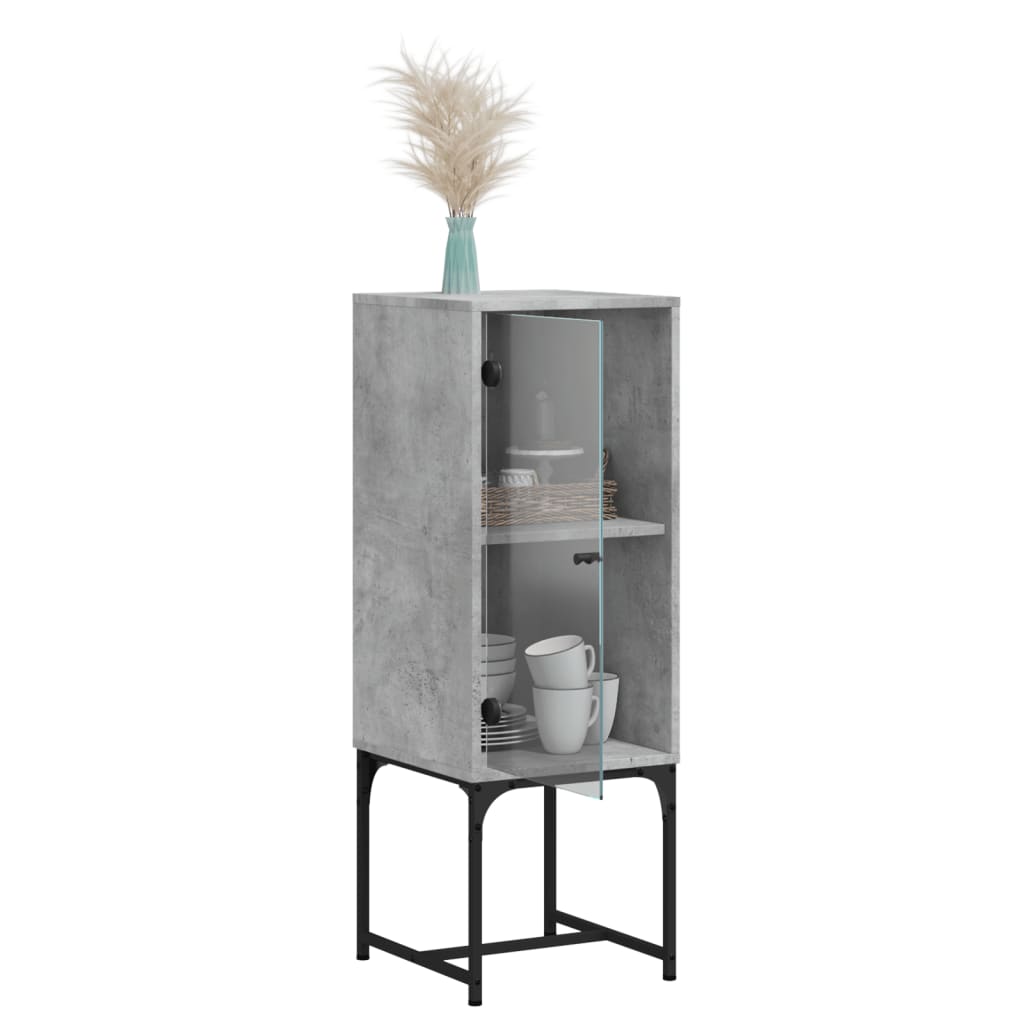 Side Cabinet With Glass Doors 35X37X100 Cm
