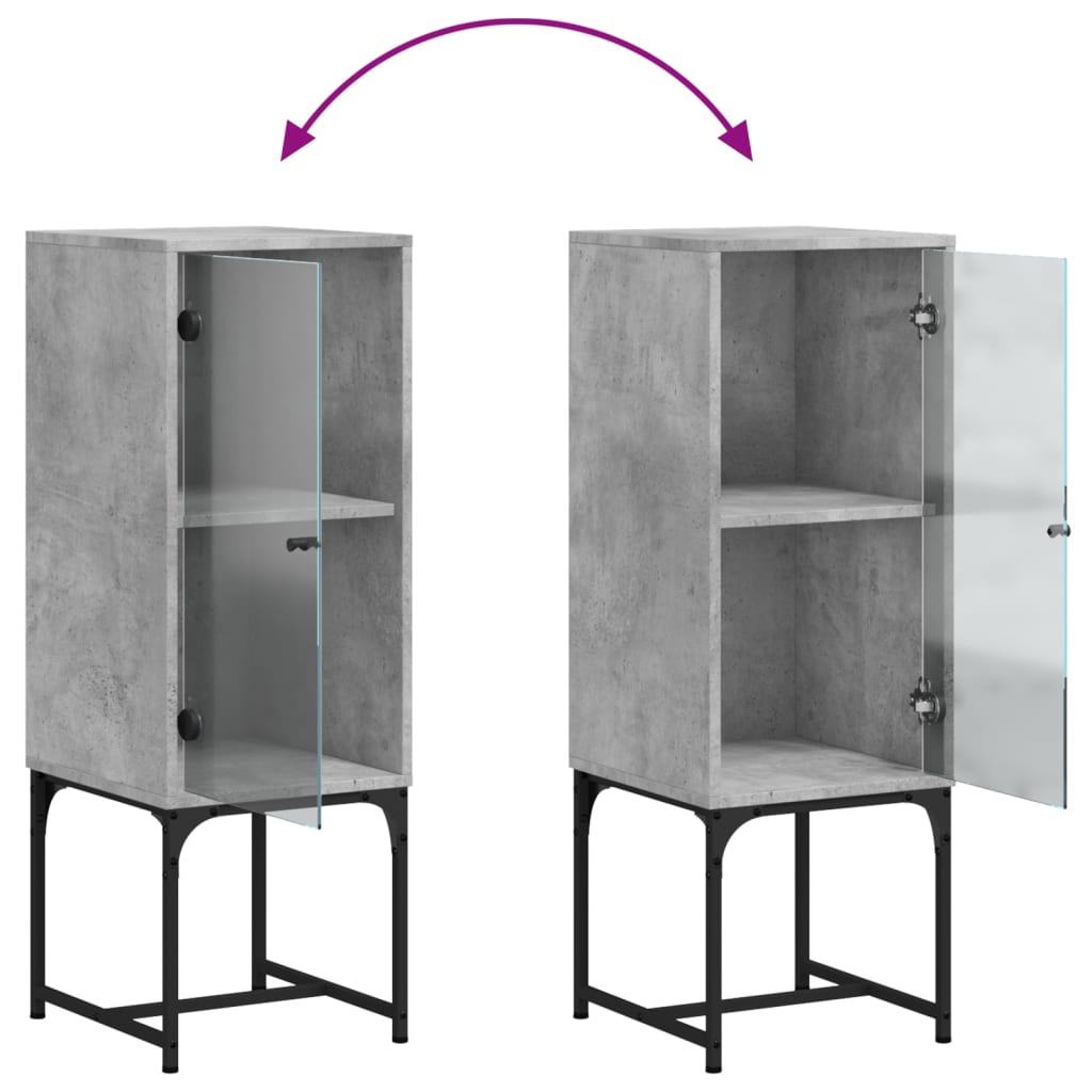 Side Cabinet With Glass Doors 35X37X100 Cm