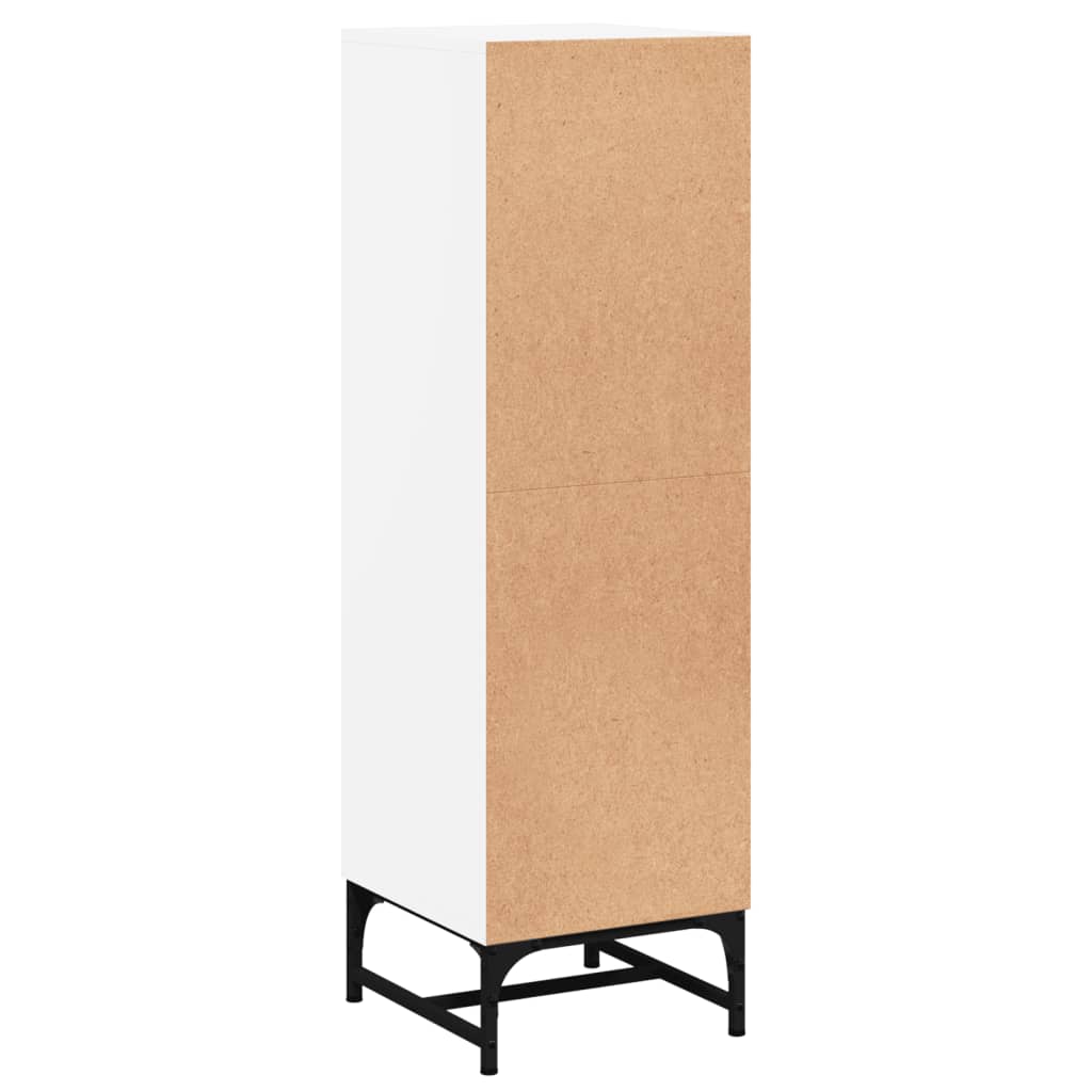 Sideboard Highboard Glass Doors 35X37X120 Cm White Black Oak Artisan Oak Steel 3