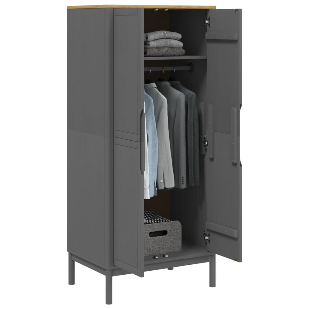 Wardrobe Floro 77X53X171 Cm Solid Wood Pine