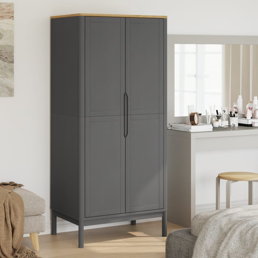 Wardrobe Floro 77X53X171 Cm Solid Wood Pine
