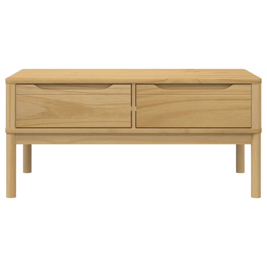 Coffee Table Floro Solid Pine Wood Living Room Furniture 99x55.5x45cm wax brown