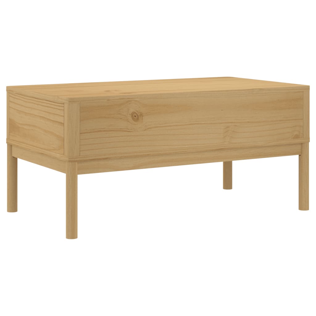 Coffee Table Floro Solid Pine Wood Living Room Furniture 99x55.5x45cm wax brown
