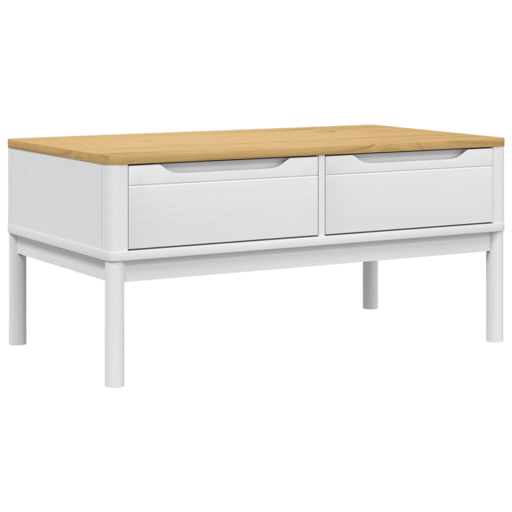 Coffee Table Floro Solid Pine Wood Living Room Furniture 99x55.5x45cm wax brown