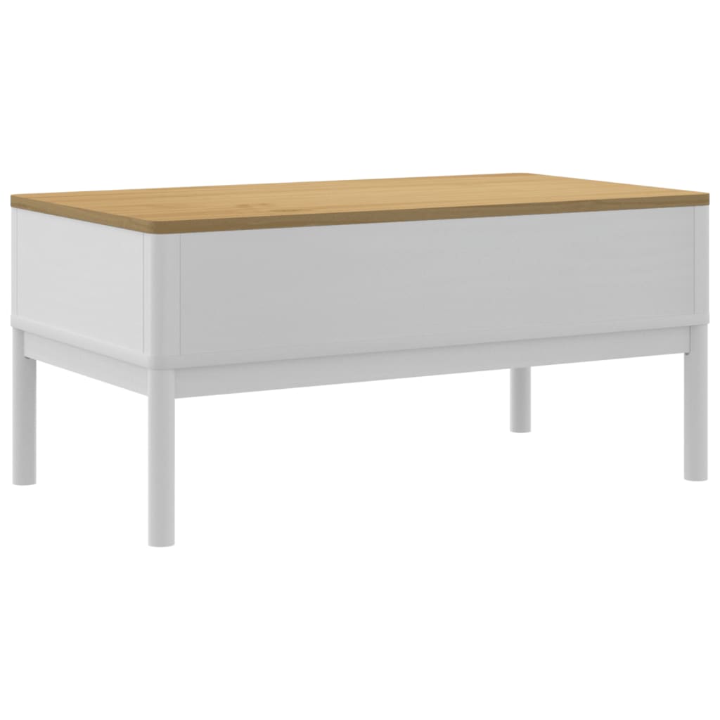 Coffee Table Floro Solid Pine Wood Living Room Furniture 99x55.5x45cm wax brown