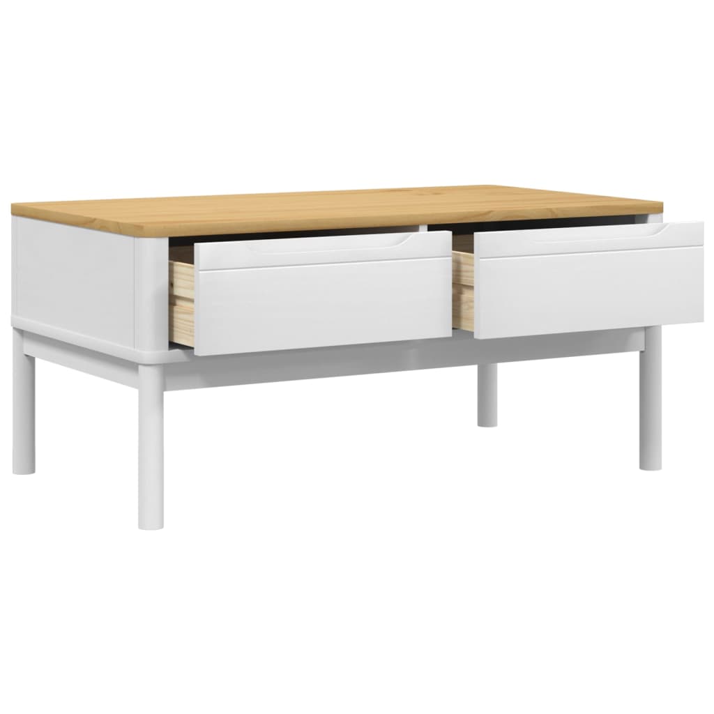 Coffee Table Floro Solid Pine Wood Living Room Furniture 99x55.5x45cm wax brown