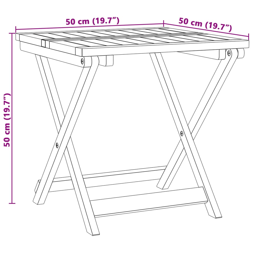 Folding Garden Table Solid Wood Acacia