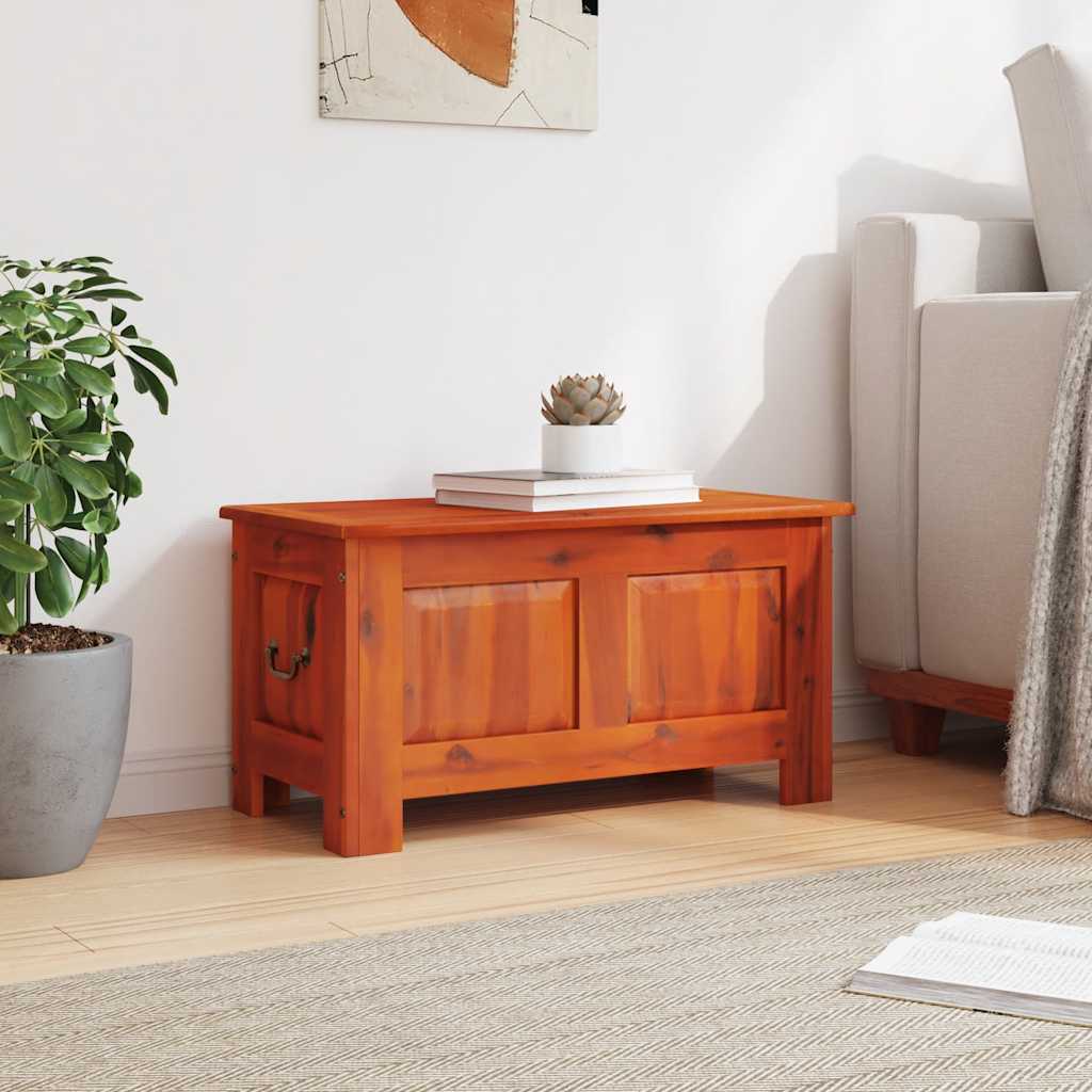 Storage Chests Chest Lid Solid Wood Acacia brown and white Solid acacia wood 90