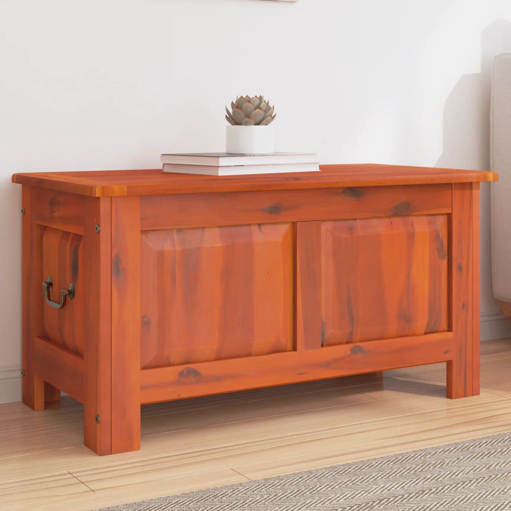 Storage Chests Chest Lid Solid Wood Acacia brown and white Solid acacia wood 90