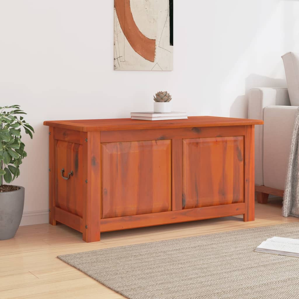 Storage Chests Chest Lid Solid Wood Acacia brown and white Solid acacia wood 90