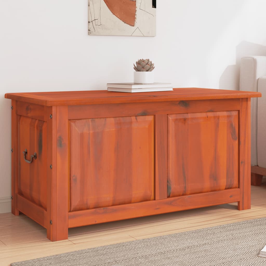 Storage Chests Chest Lid Solid Wood Acacia brown and white Solid acacia wood 90