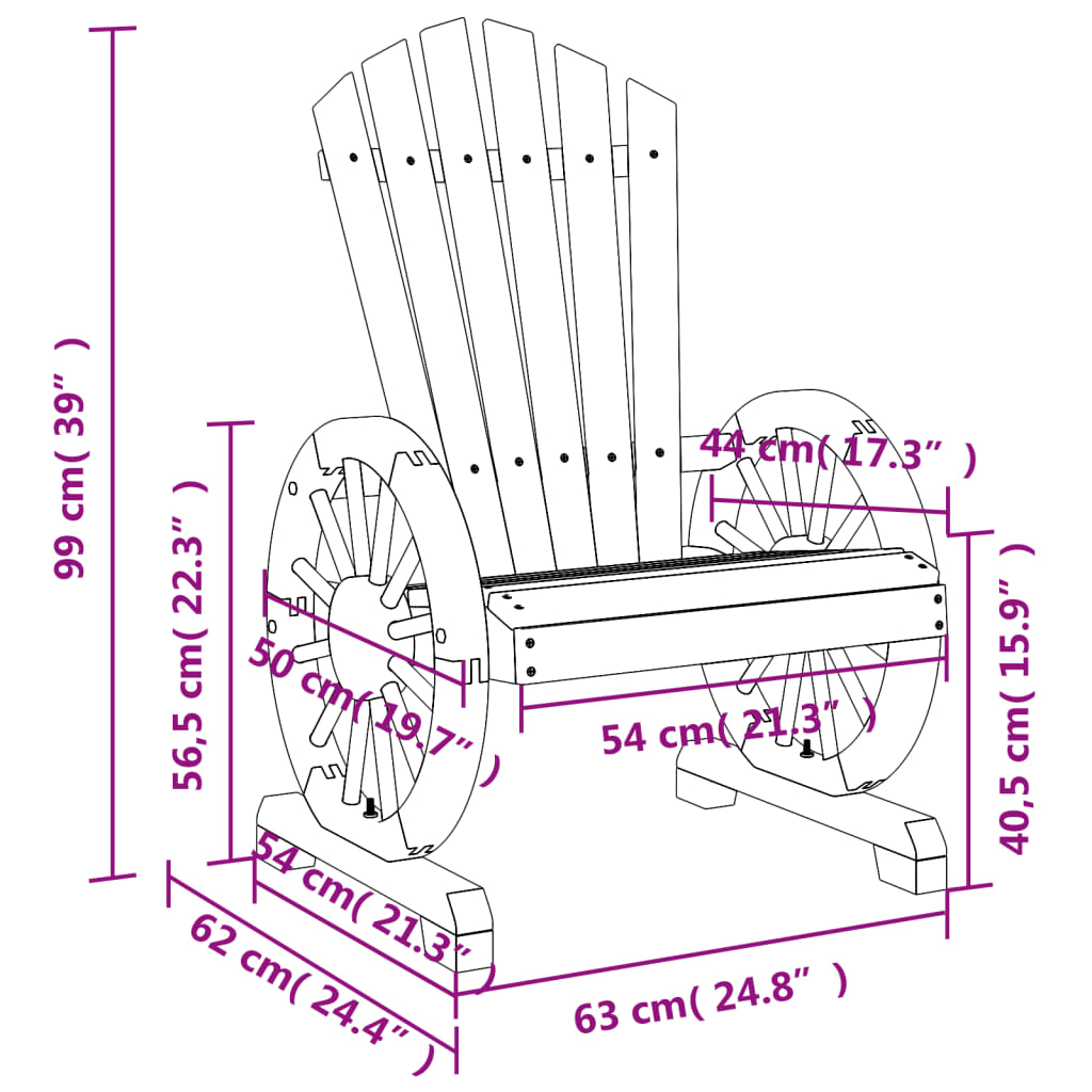 Garden Adirondack S 4 Pcs Solid Wood Fir