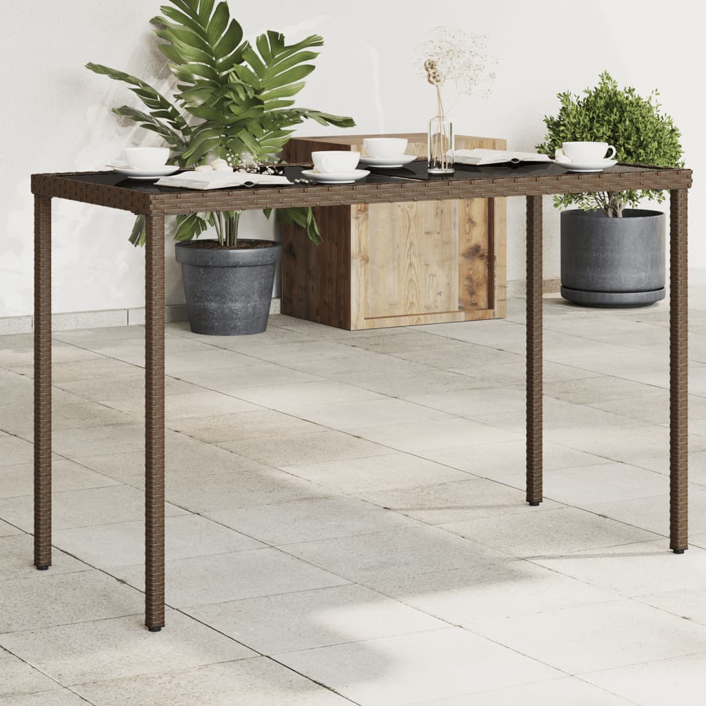 Garden Table With Top 115X54X74 Cm Poly Rattan
