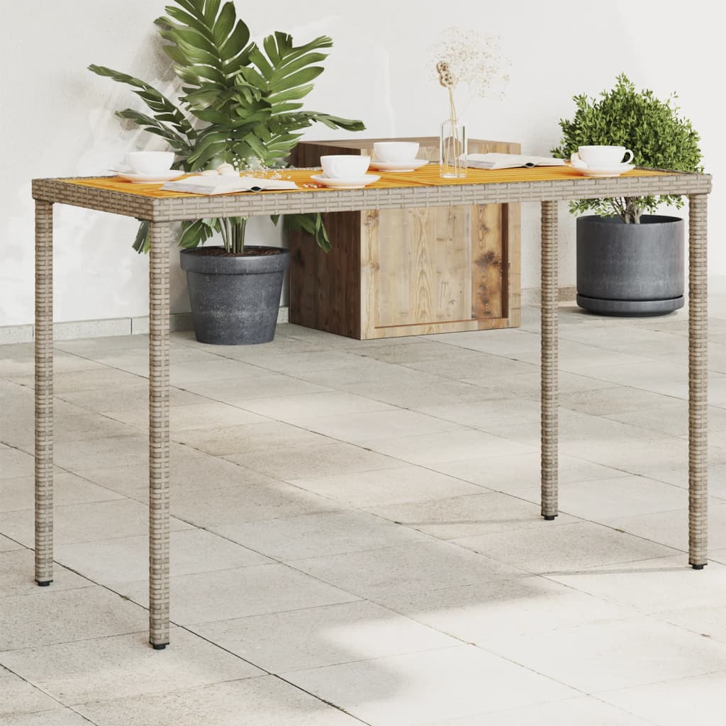 Garden Table With Top 115X54X74 Cm Poly Rattan