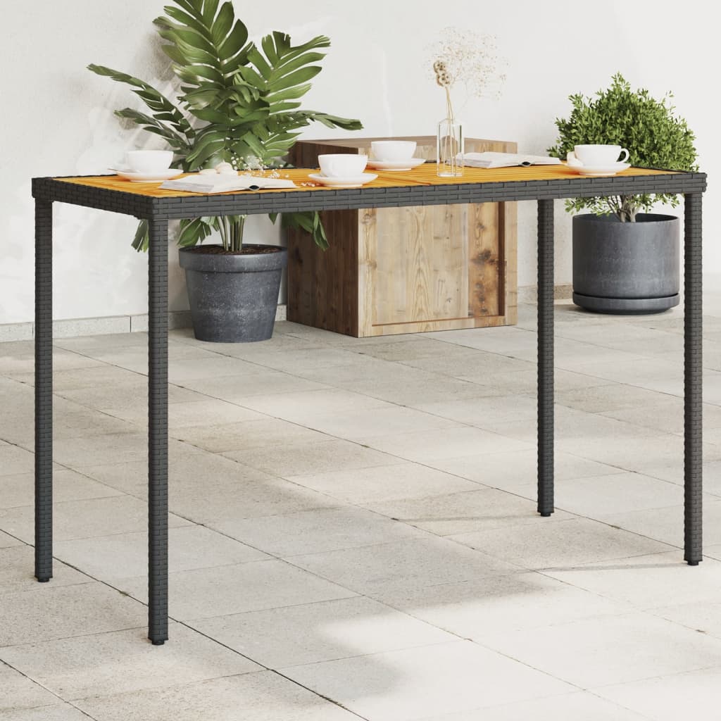 Garden Table With Top 115X54X74 Cm Poly Rattan