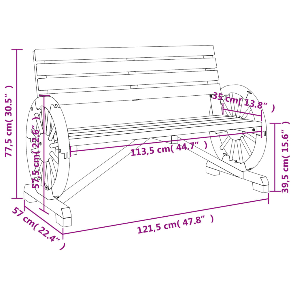 Garden Bench Solid Wood Fir