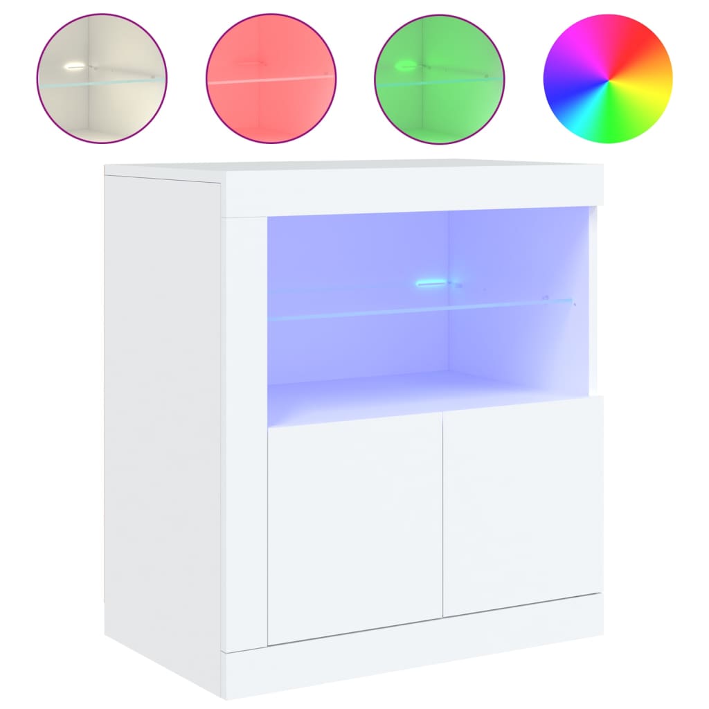 Sideboard LED Lights 60.5X37X67 Cm Grey Sonoma Artisan Oak Black Oak Sonoma Oak