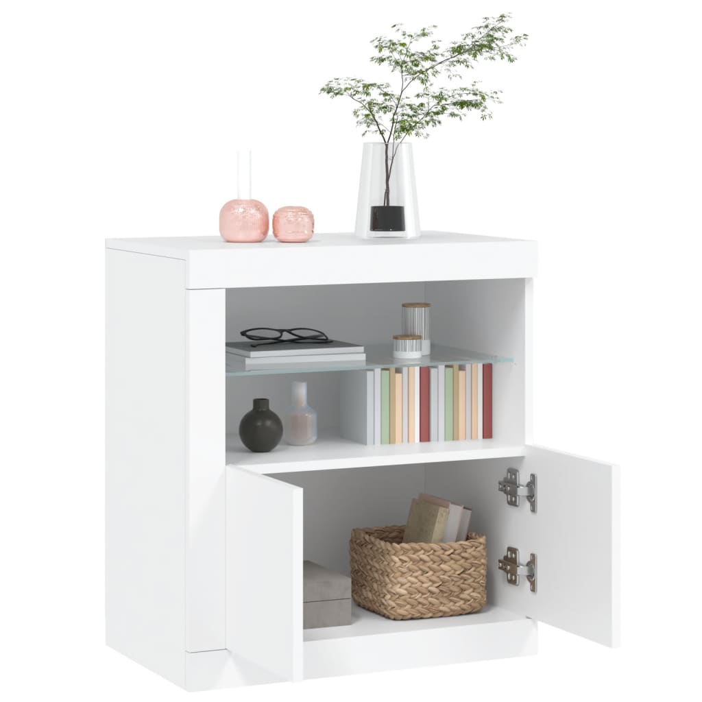 Sideboard LED Lights 60.5X37X67 Cm Grey Sonoma Artisan Oak Black Oak Sonoma Oak