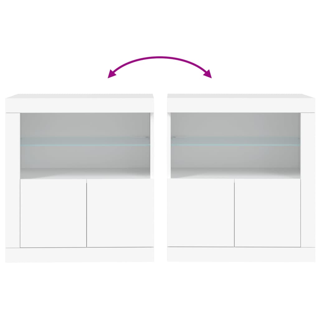 Sideboard LED Lights 60.5X37X67 Cm Grey Sonoma Artisan Oak Black Oak Sonoma Oak