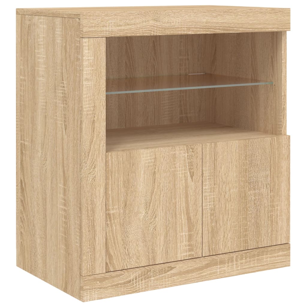 Sideboard With Led Lights 60.5X37X67 Cm