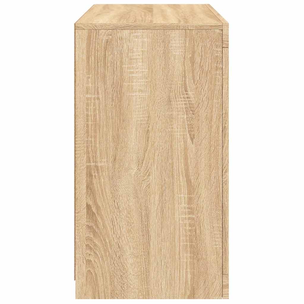 Sideboard LED Lights 60.5X37X67 Cm Grey Sonoma Artisan Oak Black Oak Sonoma Oak