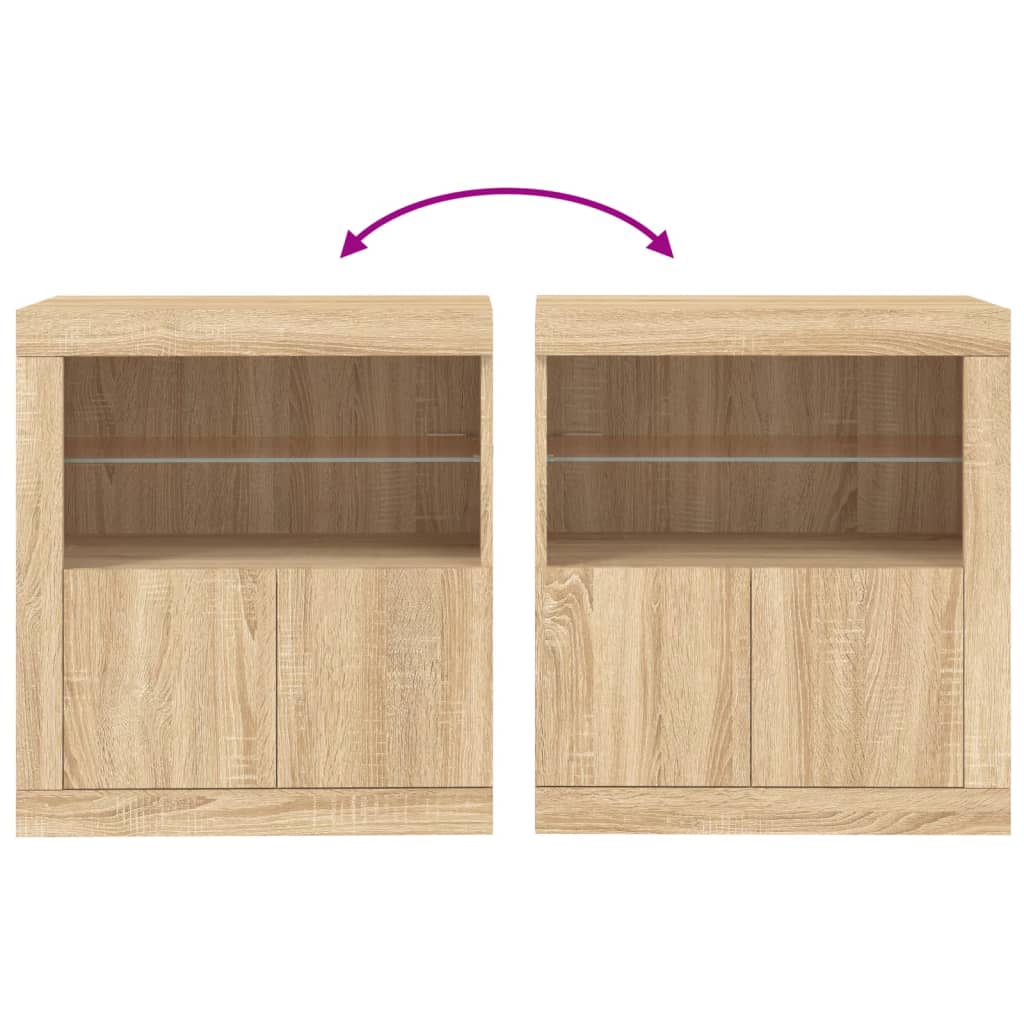 Sideboard With Led Lights 60.5X37X67 Cm
