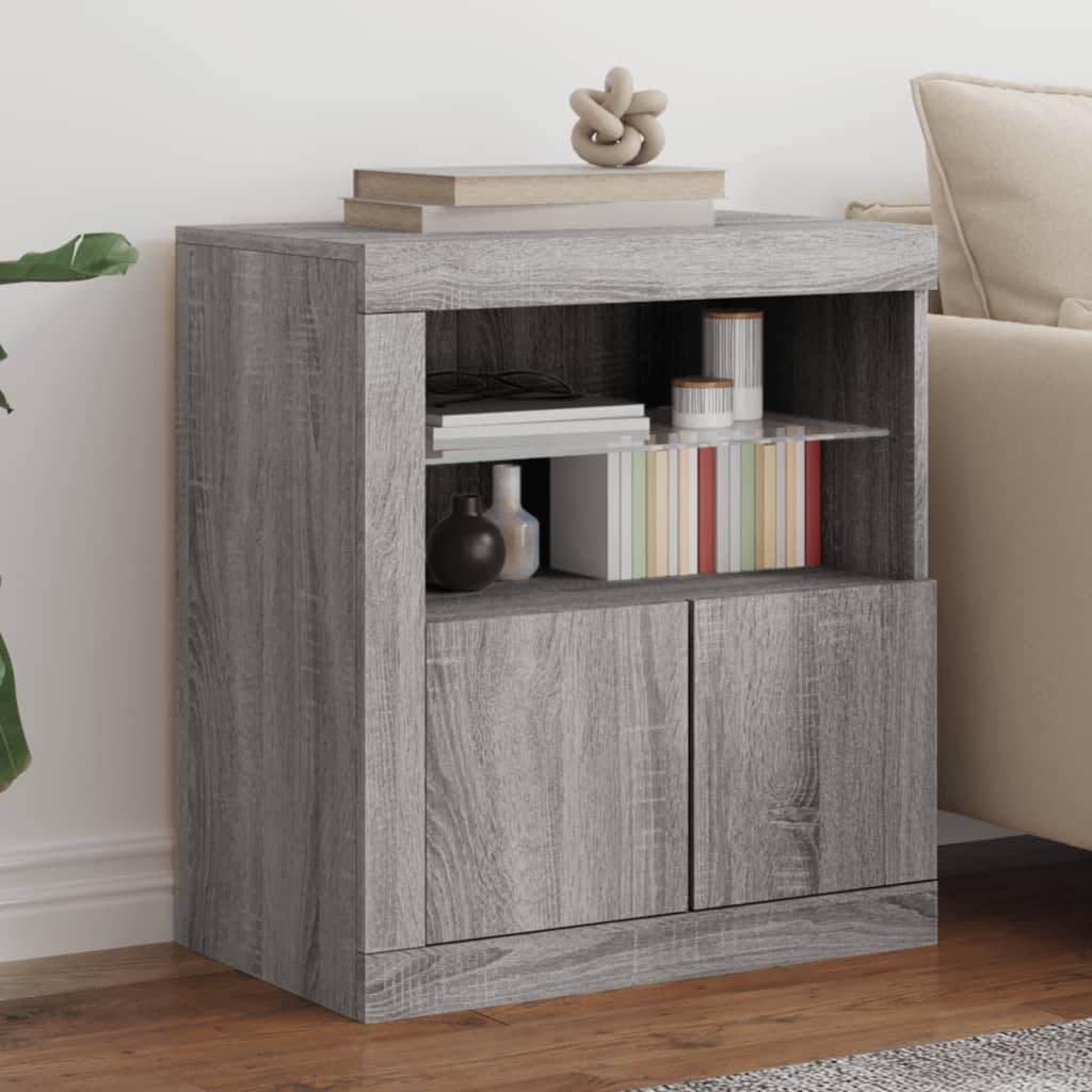 Sideboard With Led Lights 60.5X37X67 Cm