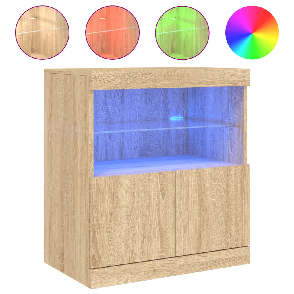 Sideboard With Led Lights 60X37X67 Cm