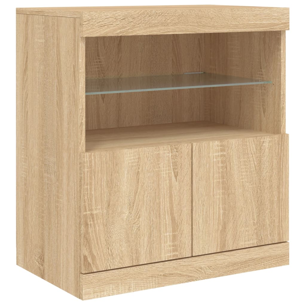 Sideboard With Led Lights 60X37X67 Cm
