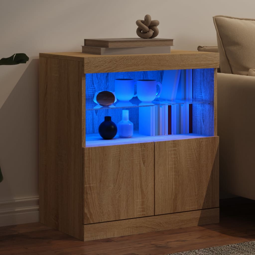Sideboard With Led Lights 60X37X67 Cm