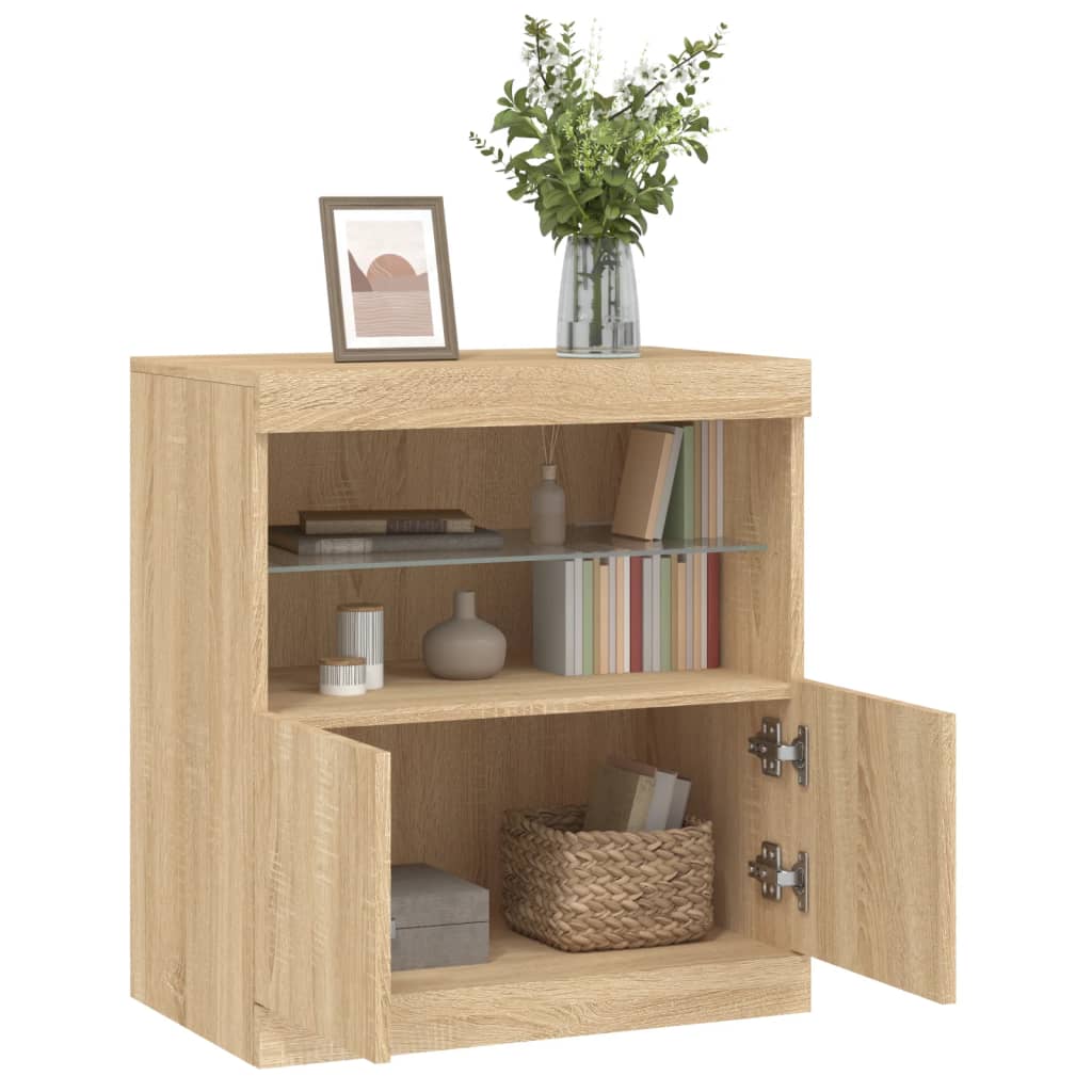 Sideboard With Led Lights 60X37X67 Cm